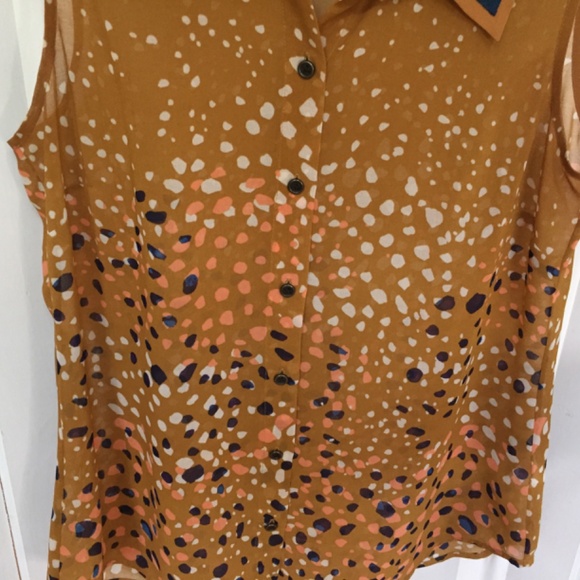 CAbi Sleeveless Button Blouse in Mustard - Picture 5 of 15